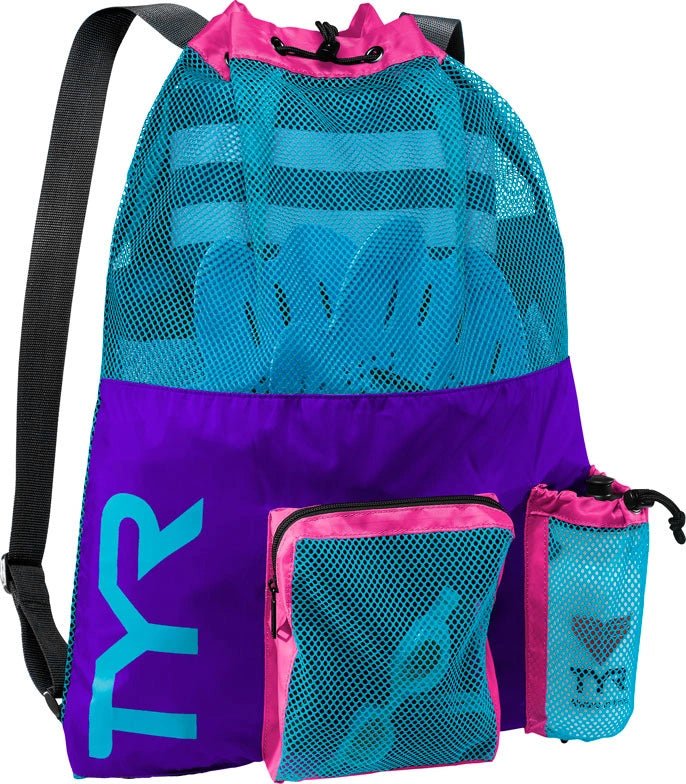 Mochila TYR Big Mesh Mummy - Purple/Blue - Barlovento natación