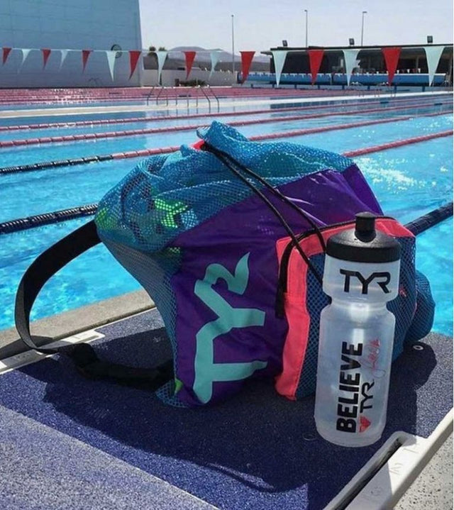 Mochila TYR Big Mesh Mummy - Purple/Blue - Barlovento natación