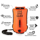 Pack boya 20 lts + gorro para aguas abiertas BuddySwim - Orange - Barlovento natación