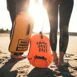 Pack boya 20 lts + gorro para aguas abiertas BuddySwim - Orange - Barlovento natación