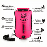 Pack boya 20 lts + gorro para aguas abiertas BuddySwim - Pink - Barlovento natación