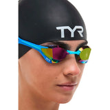 Lentes de natación TYR Tracer-X Elite Mirrored -  Blue/Turquoise